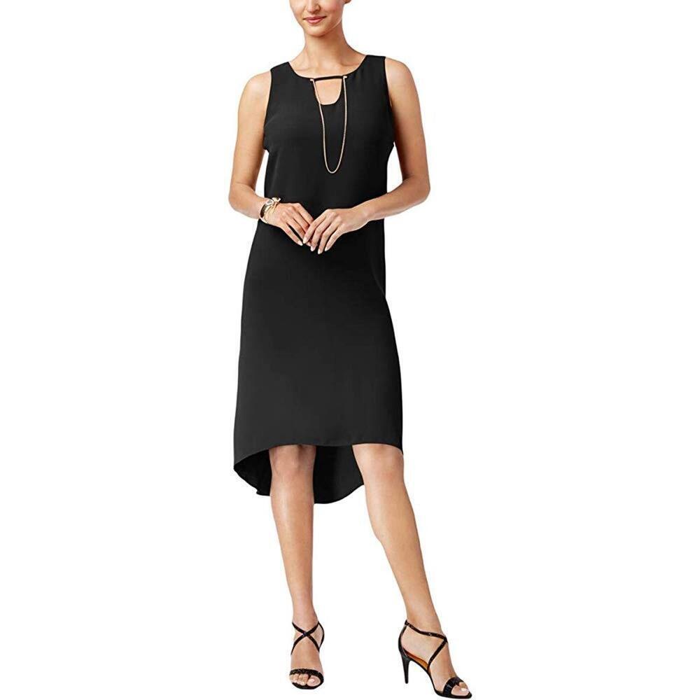 Thalia Sodi Womens Embellished High Low Shift Dress Size M